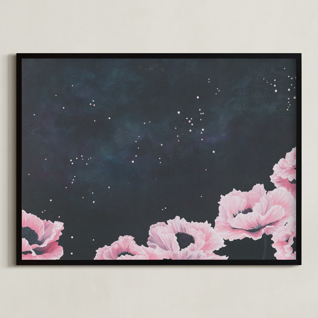 "Awakening" - Art Print in Blush by Emily Magone - Framed