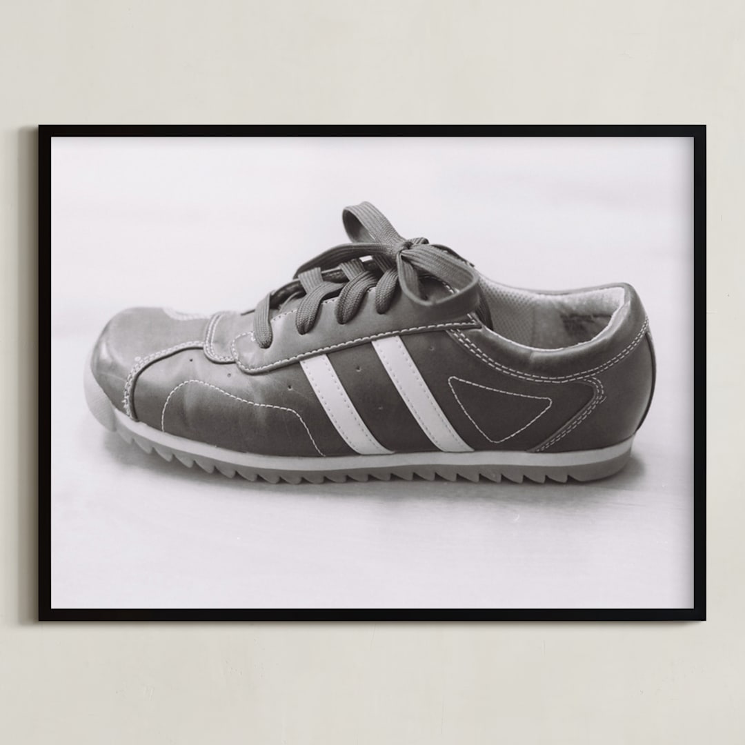 "Sylvie's Shoe" - Art Print in Black & White by Meagan Christensen - Framed