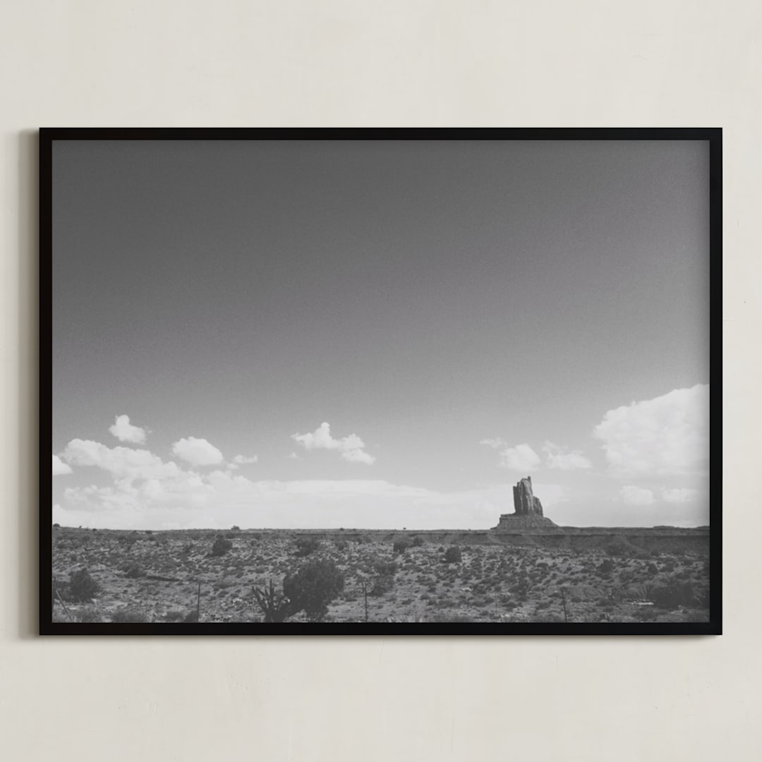 "a monument." - Art Print in Desert red in Grey by Mario Elias - Framed