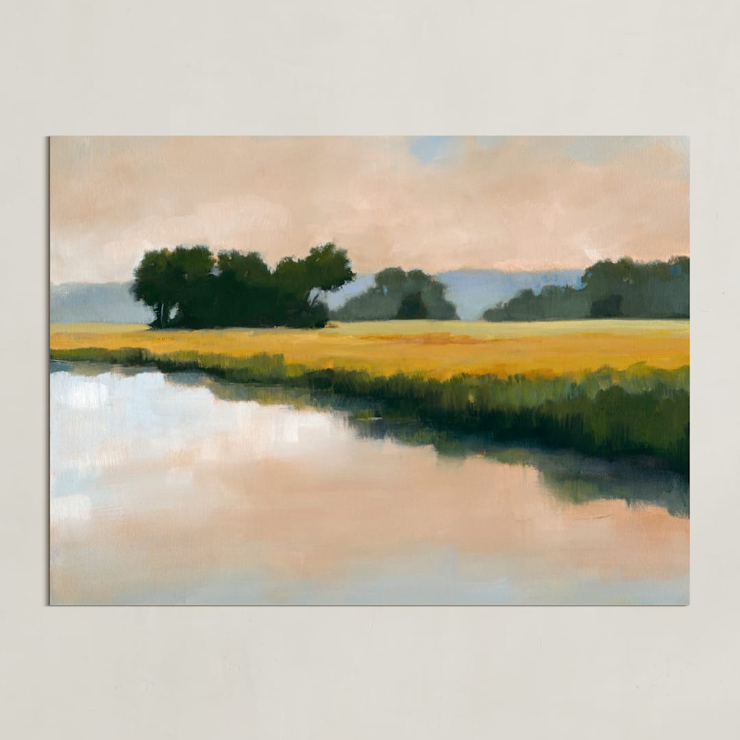 "Morning Shore II" - Art Print in Summer Blue by Stephanie Goos Johnson - Unframed