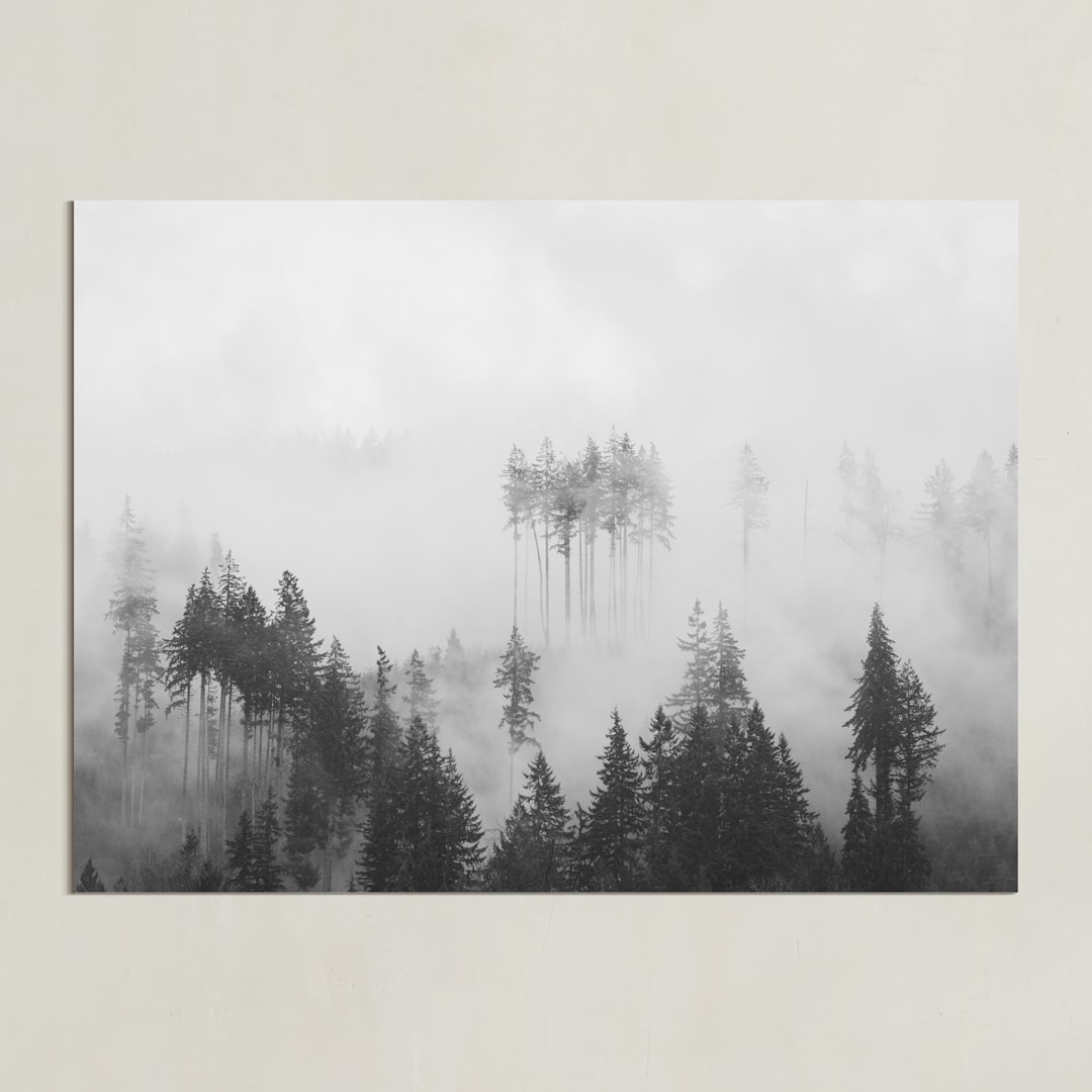 "Morning Fog" - Art Print in Grey by Jennifer Morrow - Unframed