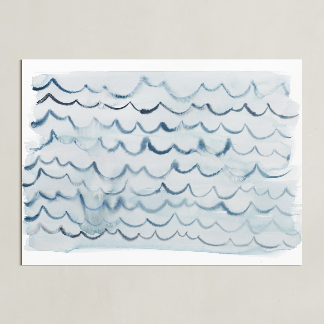 "waves" - Art Print in pool blue by Kelly Witmer - Unframed