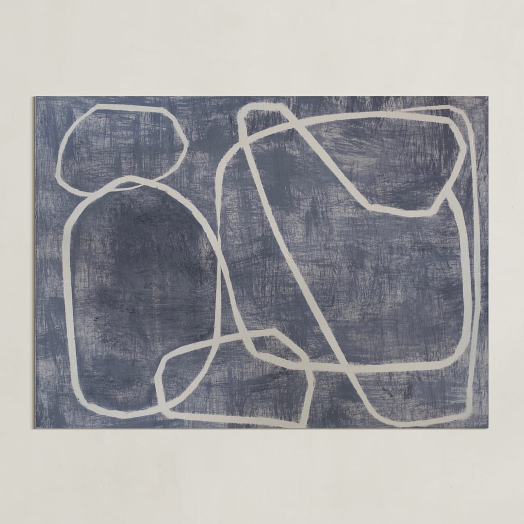 "Squiggles" - Art Print in Blue Grey by Camille Pietrow - Unframed