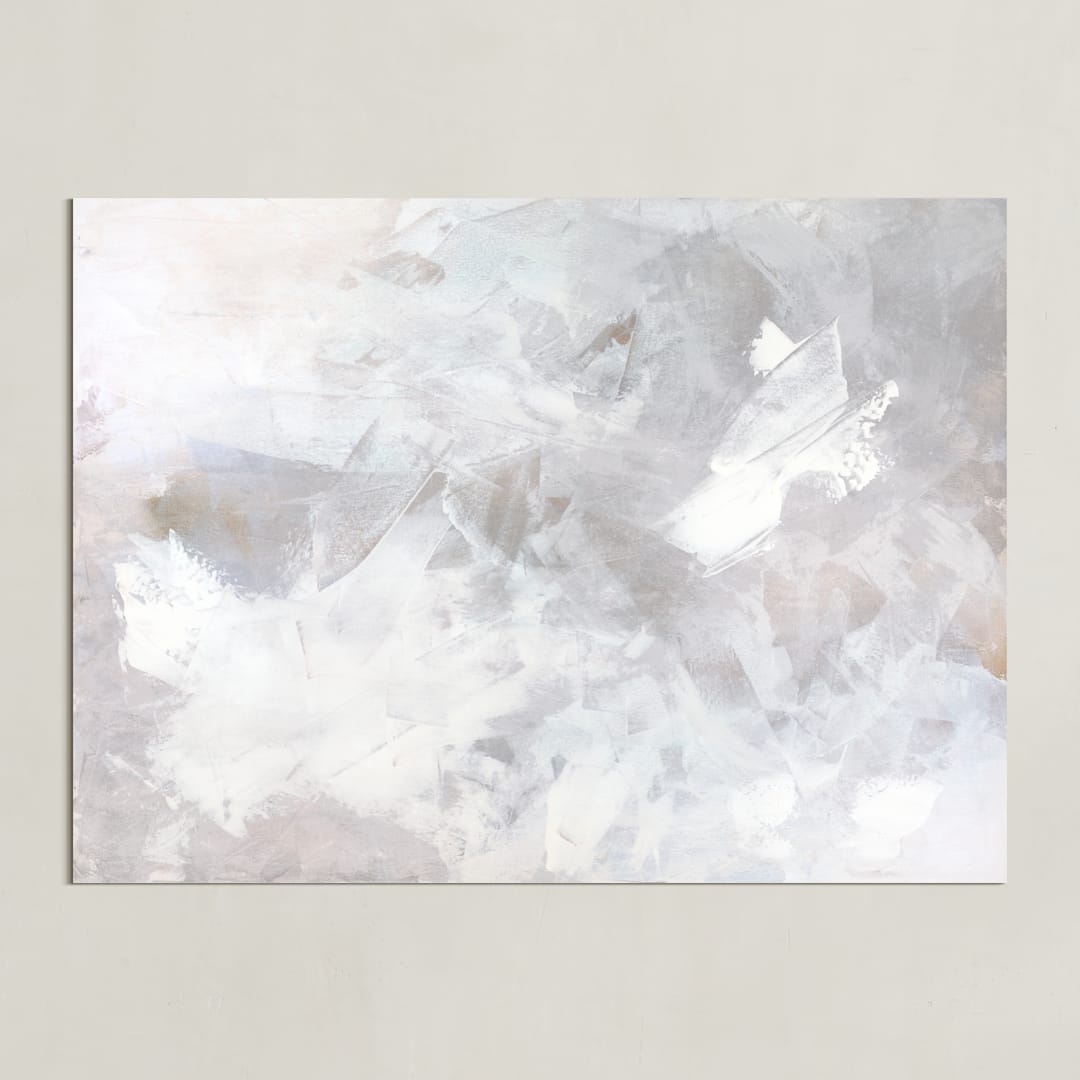 "Melody in White" - Art Print in white grey by Teodora Guererra - Unframed