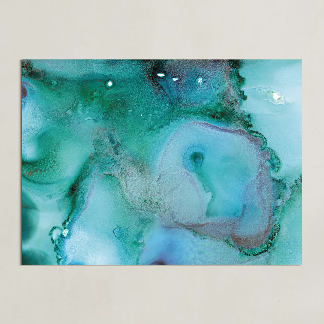 "Malachite Reinterpreted" - Art Print in blue by Leslie M Ward - Unframed