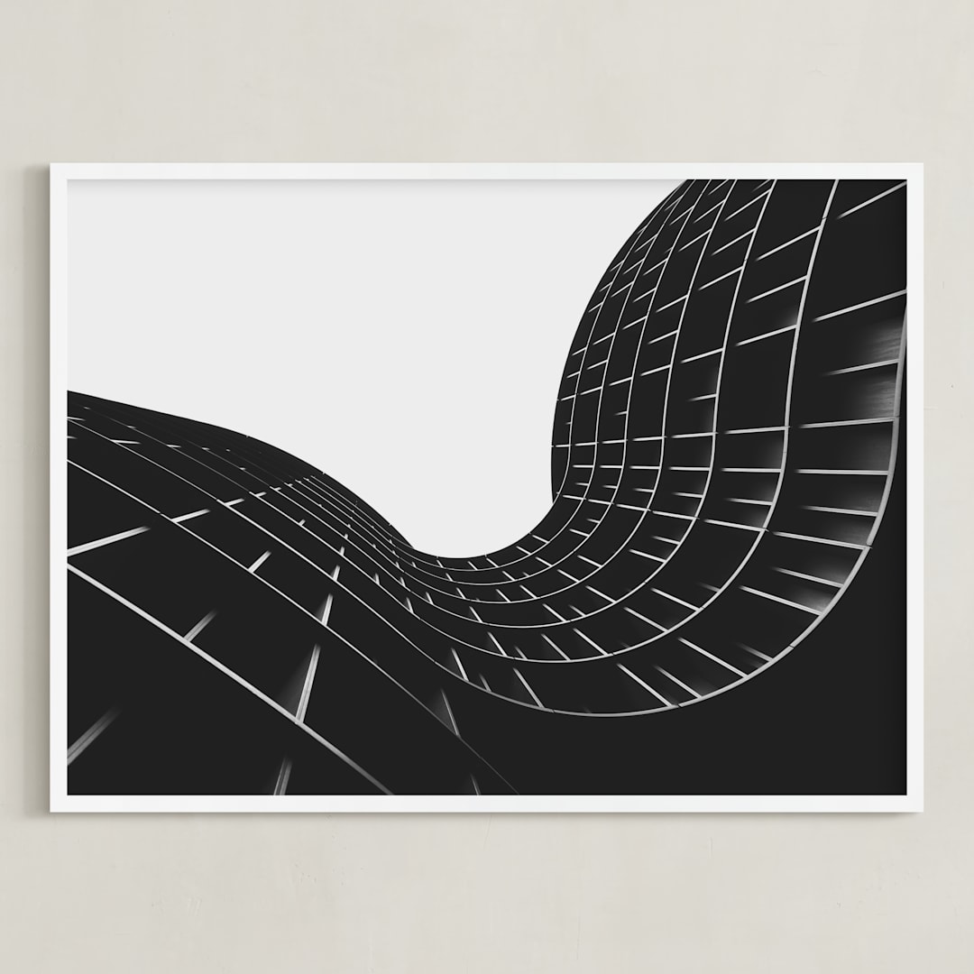 "Linjer 1" - Art Print in Copenhagen Gray by Kate Baird - Framed