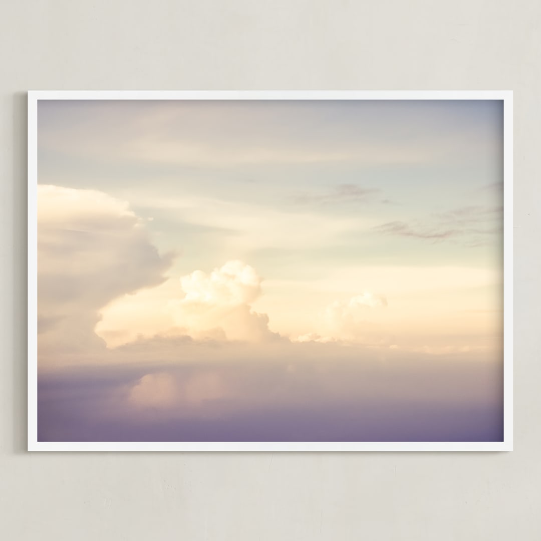 "Flying With Clouds" - Art Print in dreamy by Qing Ji - Framed
