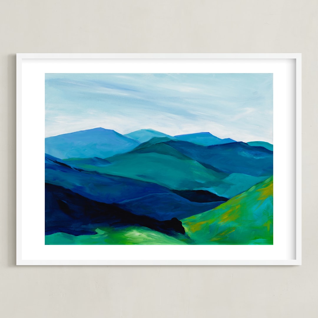 "Enchanted Vista" - Art Print in White by Jenny Partrite - Framed