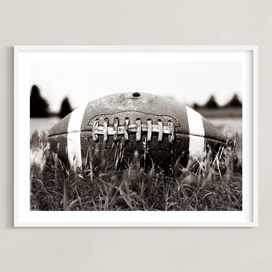 "The Grit of the Game" - Art Print in Leather by Janet Cruz - Framed