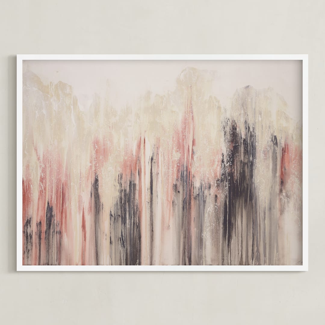 "August." - Art Print in Blush Pink by Emily Magone - Framed