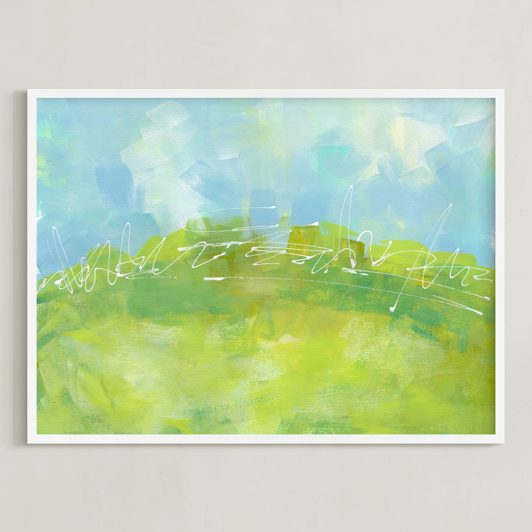 "A Beautiful Day" - Art Print in Grass by Laura Bolter - Framed