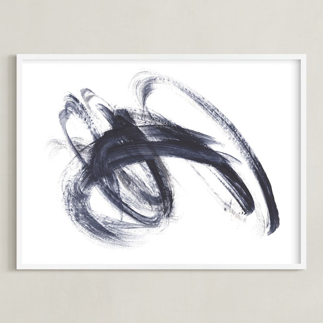 "Sky Writer" - Art Print in Black by Misty Hughes - Framed