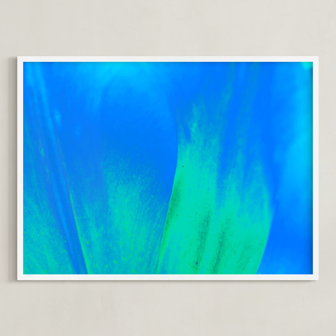 "Pattern in green-blue" - Art Print in Green-blue by NSMARK - Framed