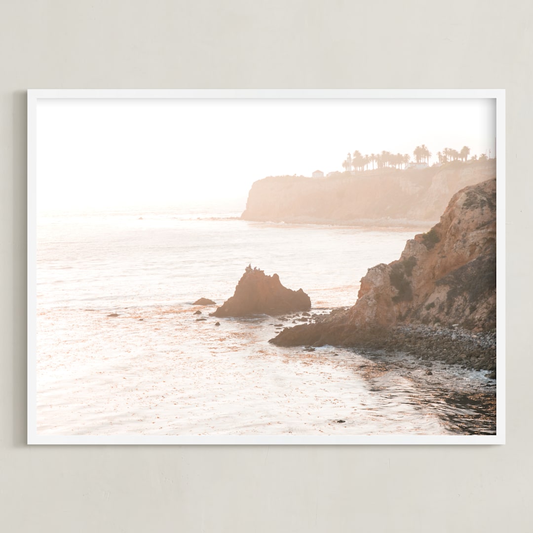 "AWAY FROM IT ALL" - Art Print in GOLDEN HOUR BLUSH by Shannon Howard - Framed