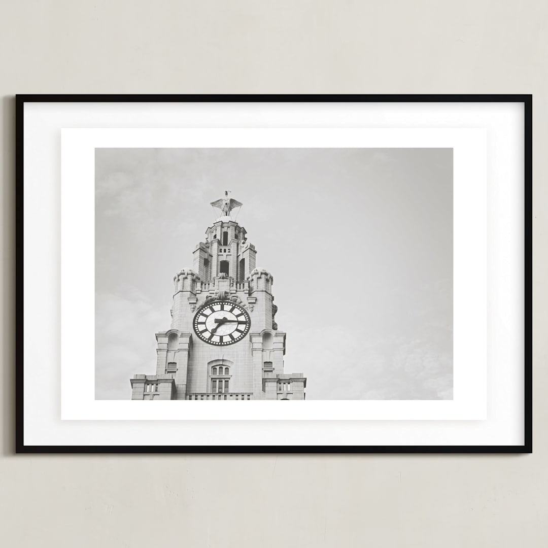 "liver bird" - Art Print in black and white by Stacy Cooke - Framed