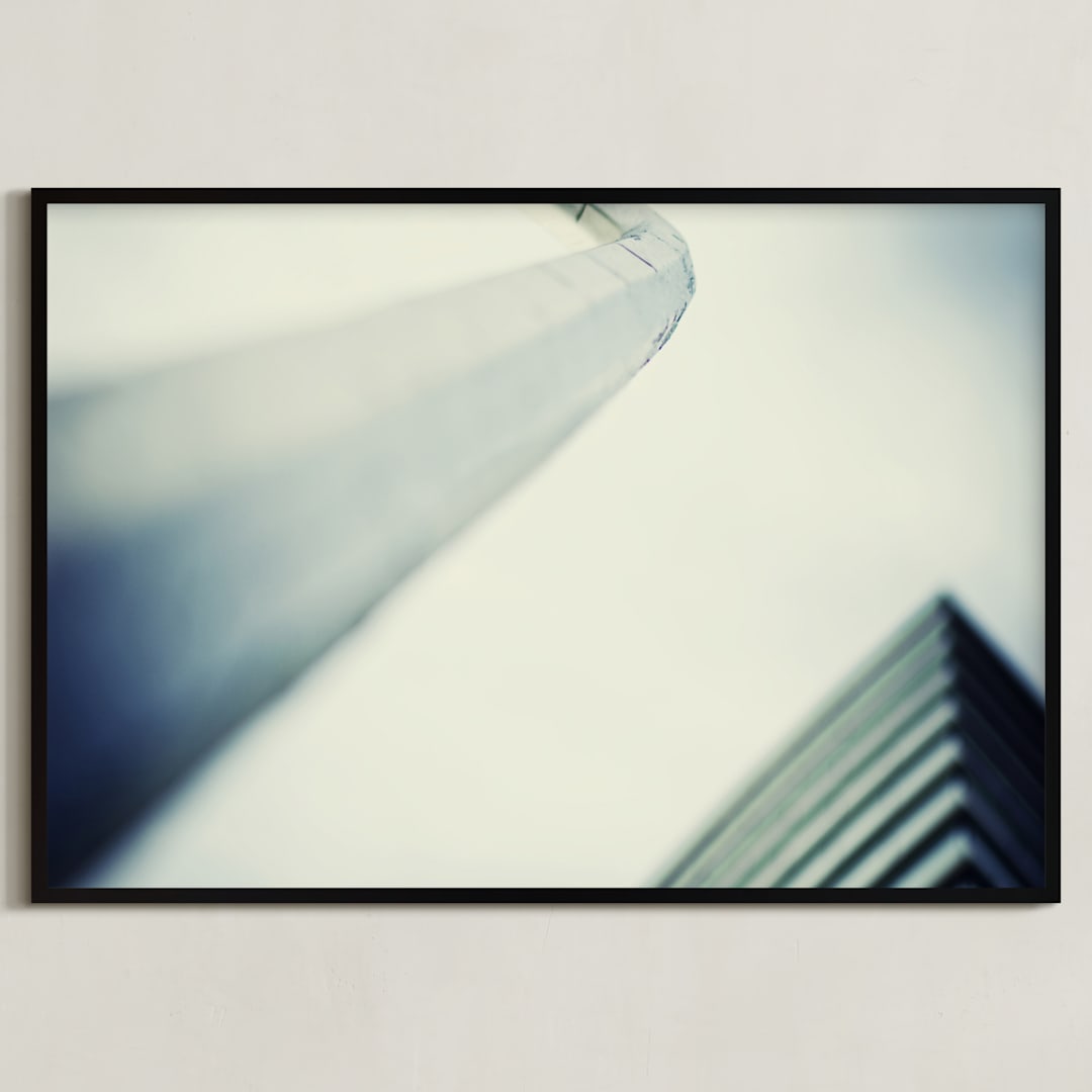 "MODERN ARCHITECTURE" - Art Print in dusty blue grey by Camera - Framed