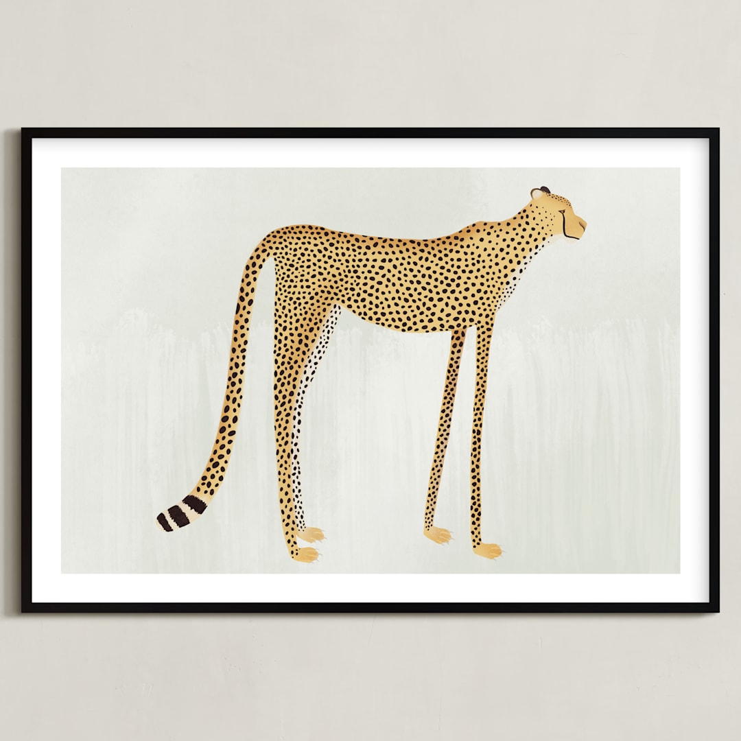 "Spots" - Art Print in Buff Orange by Megan Zang - Framed