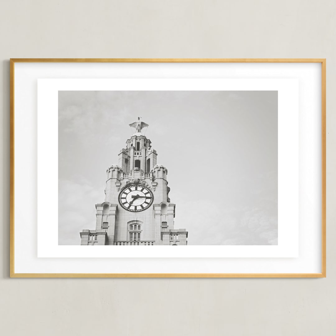 "liver bird" - Art Print in black and white by Stacy Cooke - Framed