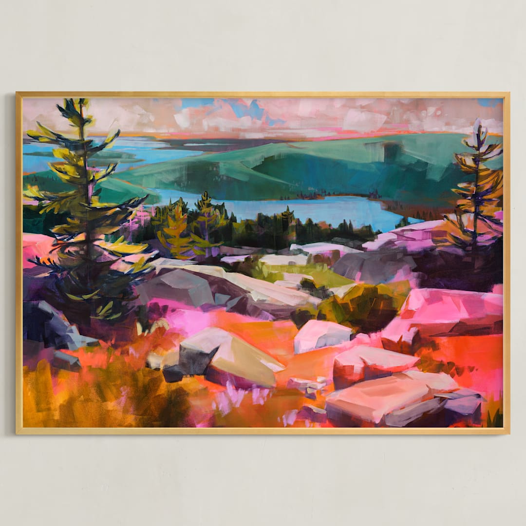 "Look Out" - Art Print in Olive by Jess Franks - Framed
