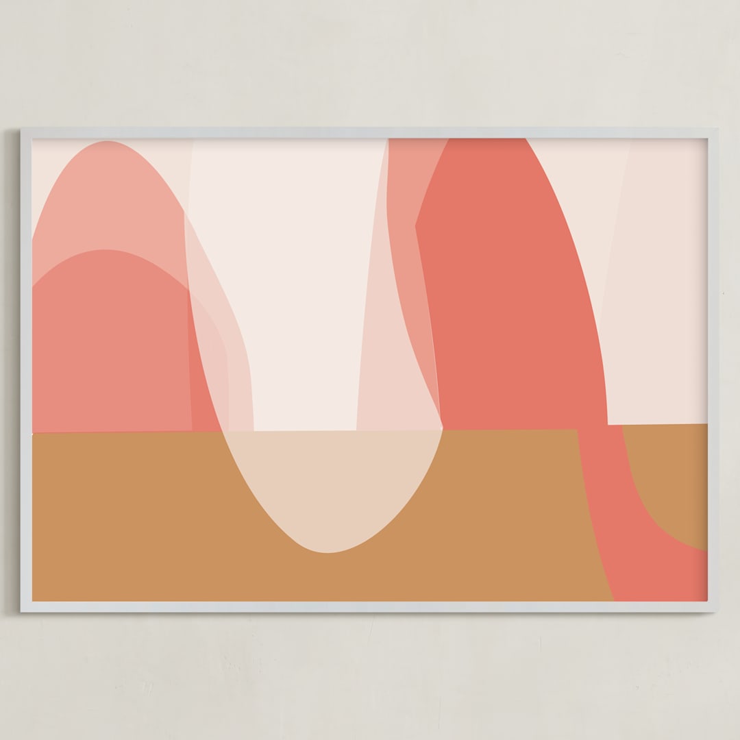 "The place between" - Art Print in Sunrise Pink by Christina Flowers - Framed