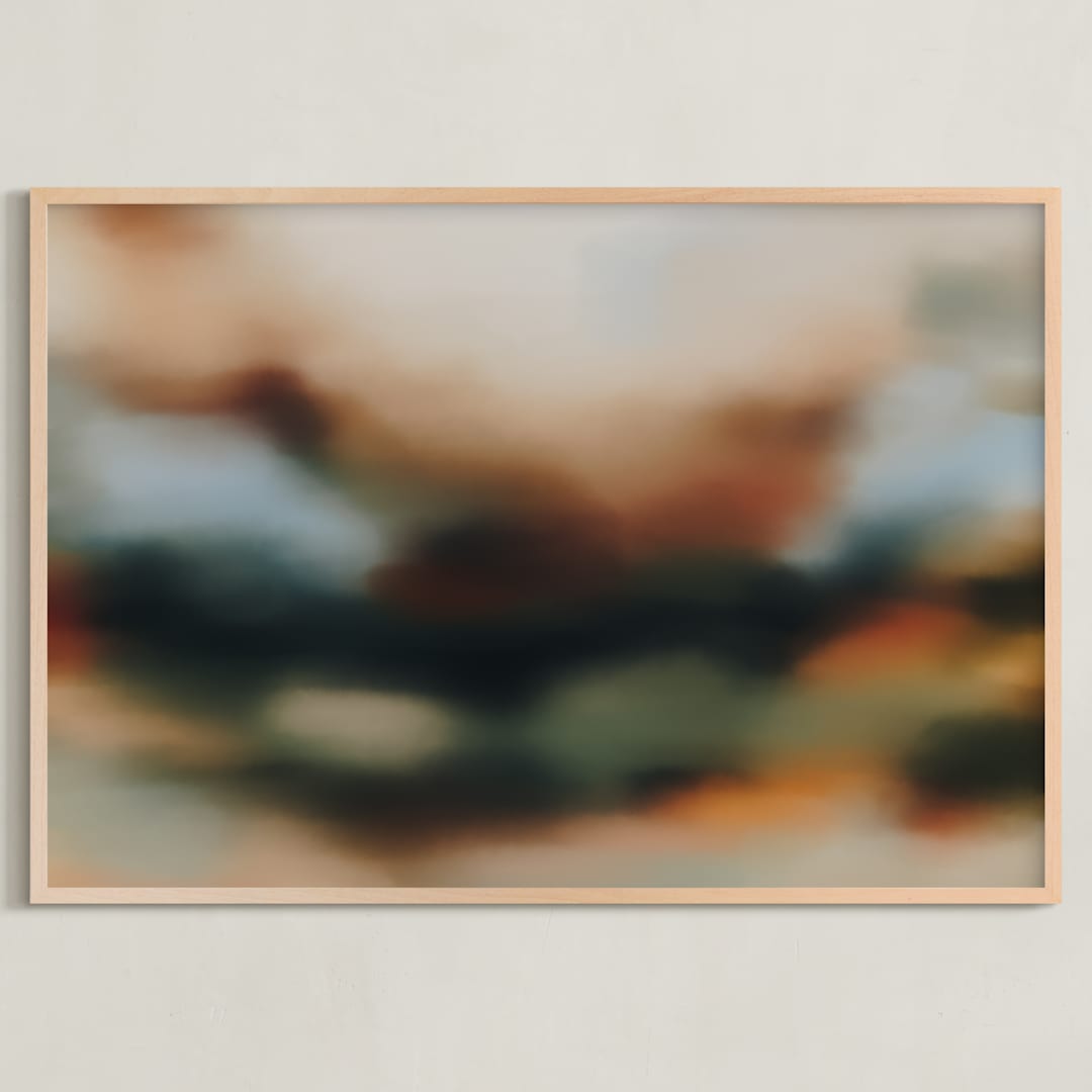 "Passing By" - Art Print in Deep Teal by Parima Studio - Framed