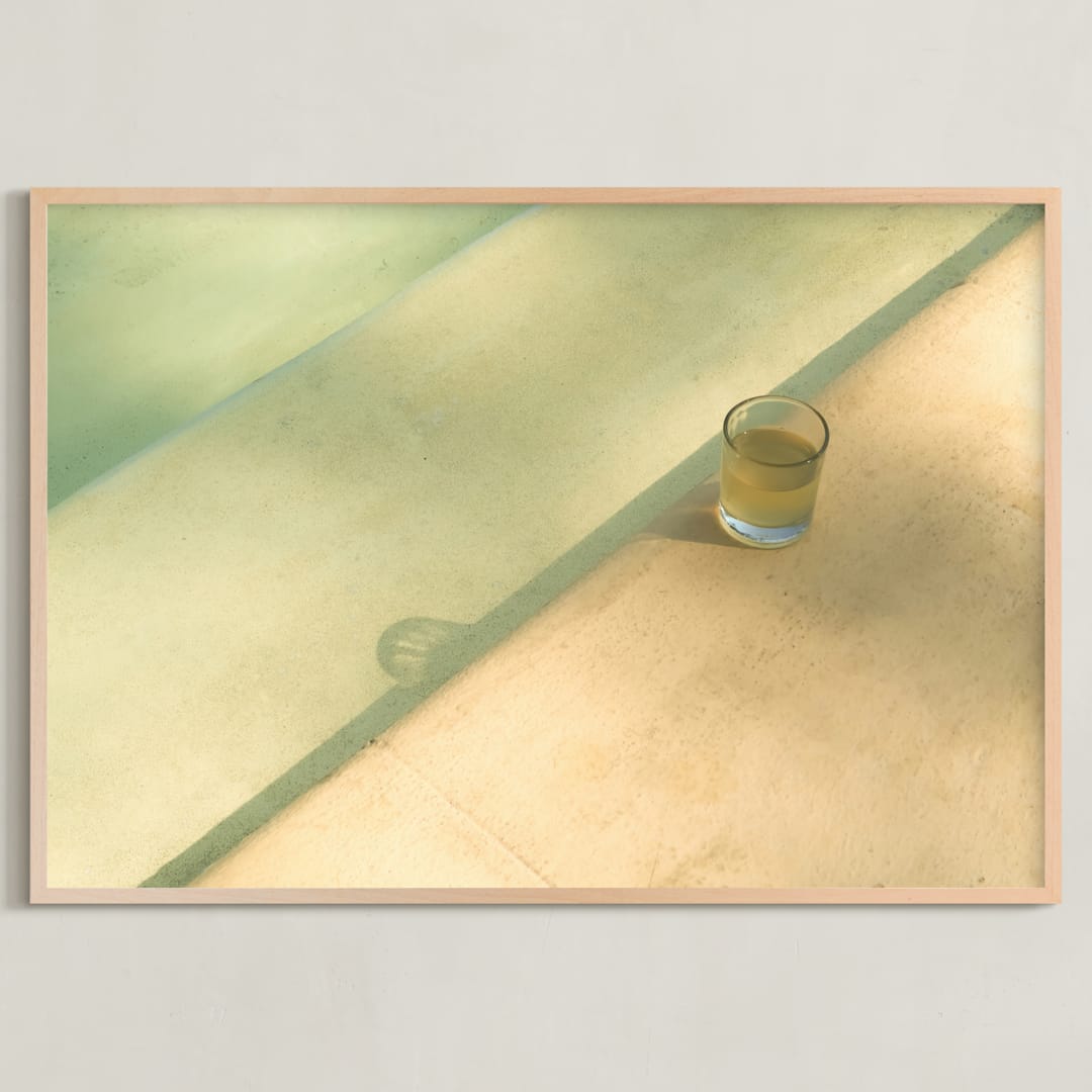 "Tea Time by the Pool" - Art Print in Poolside by Rasa Puzinaite - Framed
