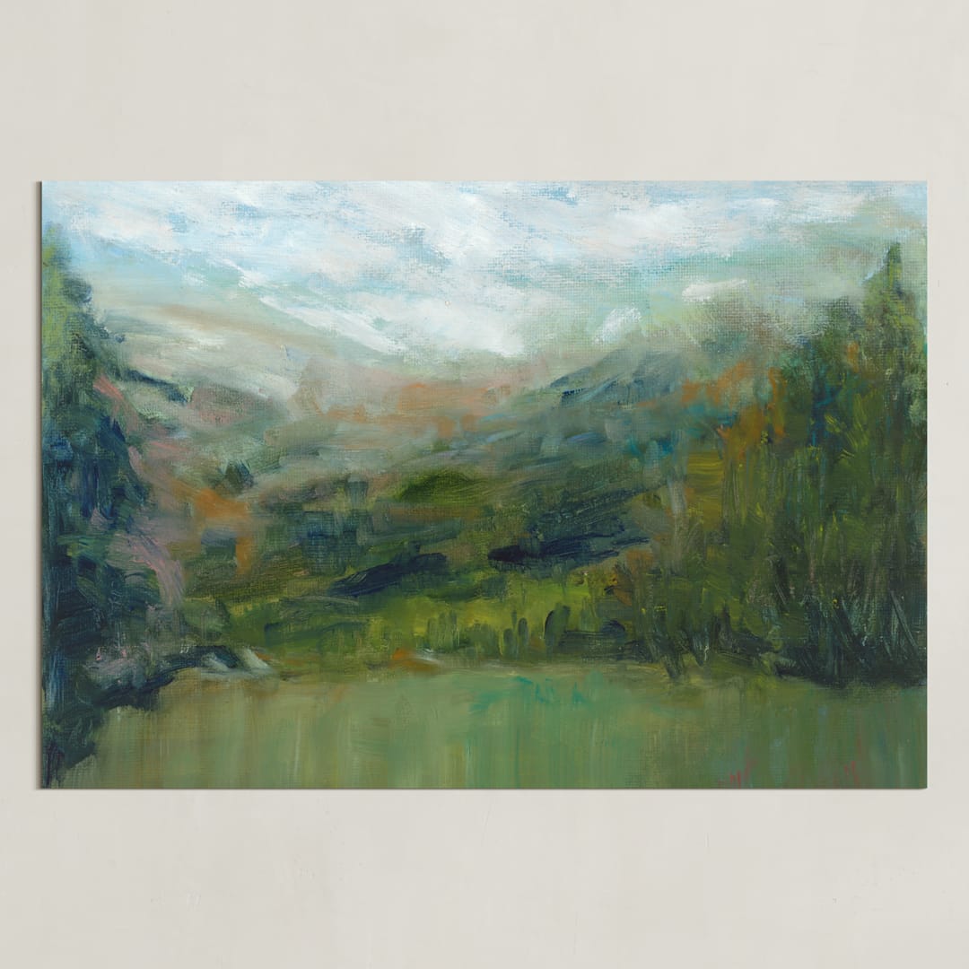 "Loose" - Art Print in Emerald Green by Laura Alvarez - Unframed