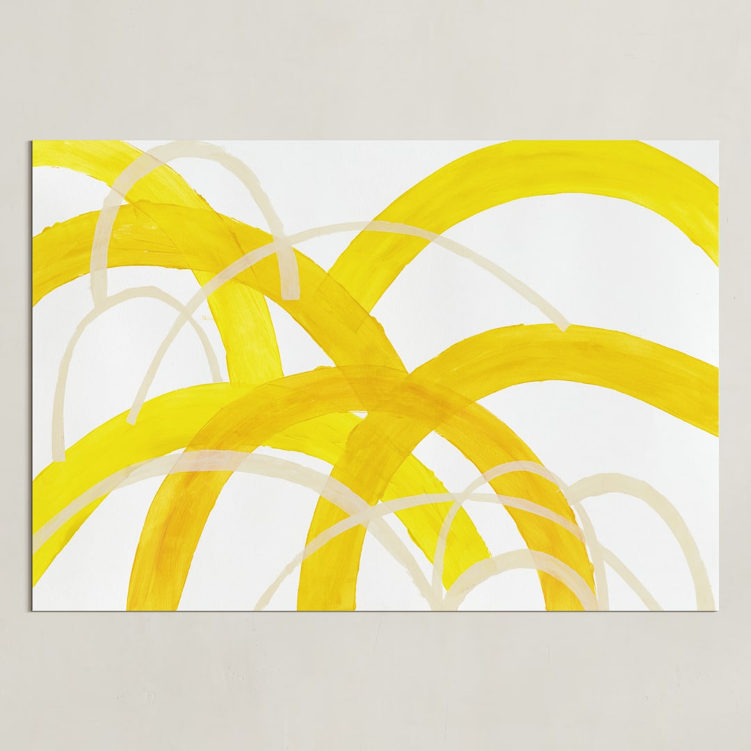 "Mountain Sunshine" - Art Print in Sunshine Yellow by Christina Flowers - Unframed