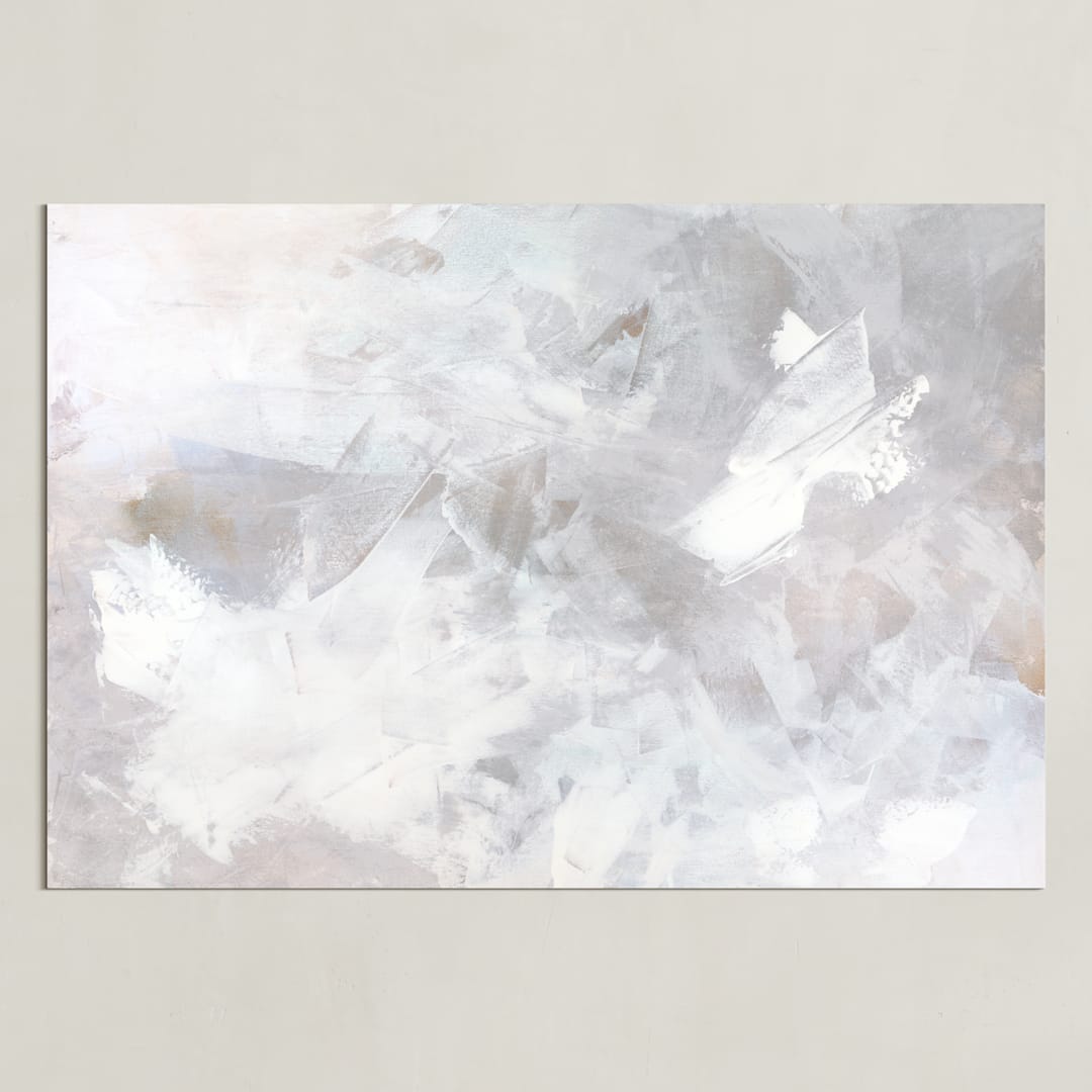"Melody in White" - Art Print in white grey by Teodora Guererra - Unframed