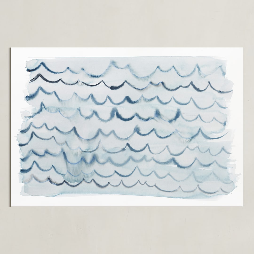 "waves" - Art Print in pool blue by Kelly Witmer - Unframed