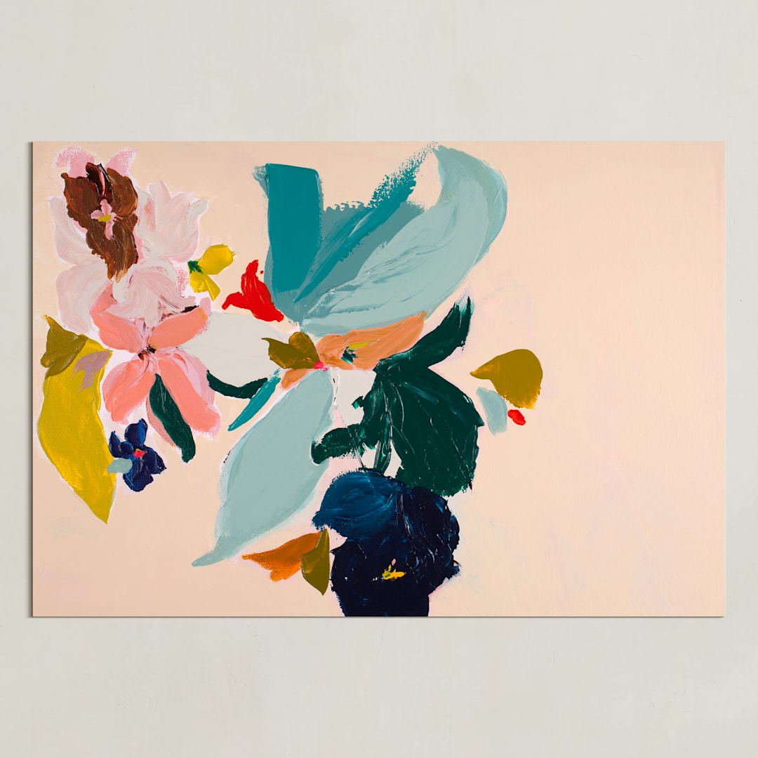 "Spring Botanical Series #3" - Art Print in Peach by Caryn Owen - Unframed