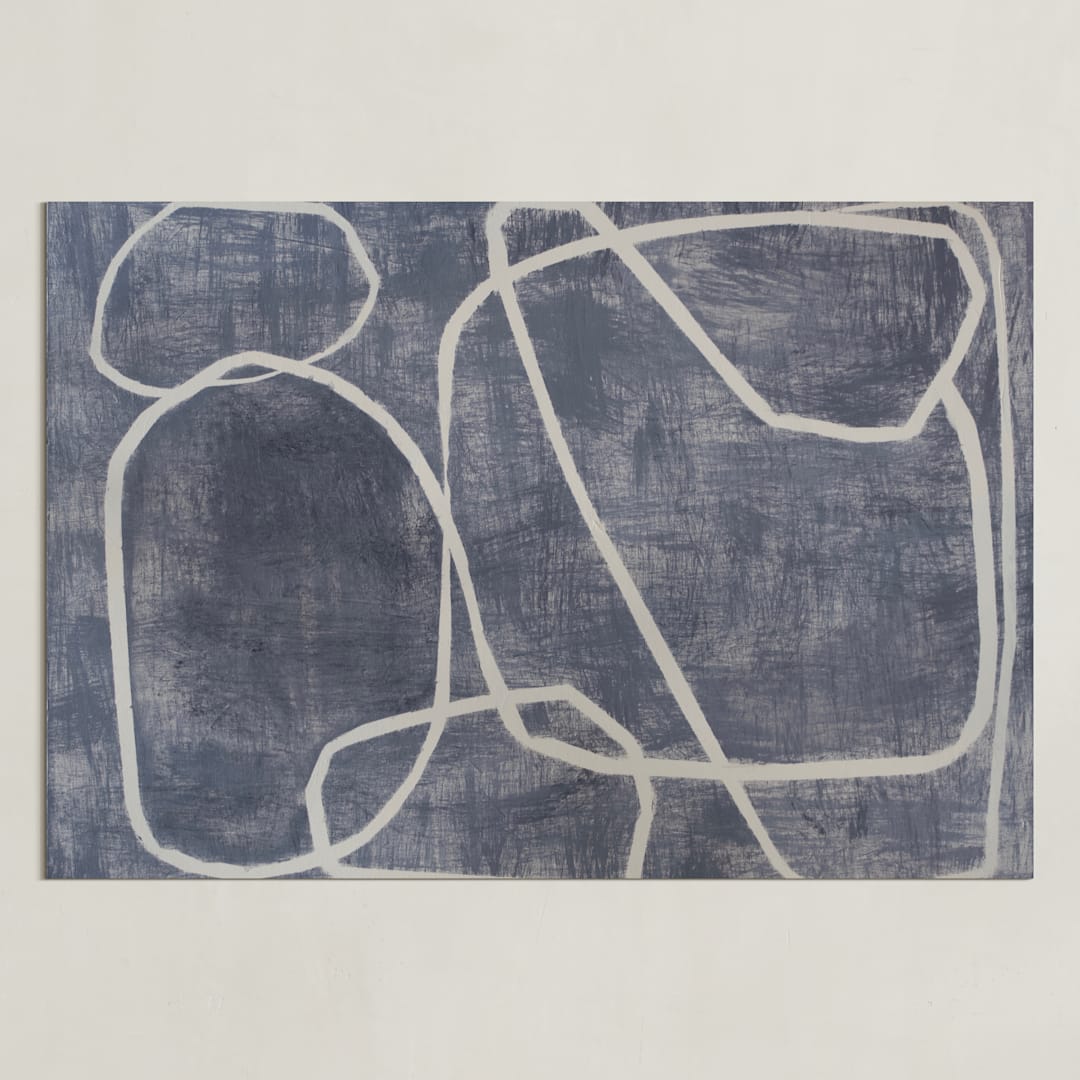 "Squiggles" - Art Print in Blue Grey by Camille Pietrow - Unframed