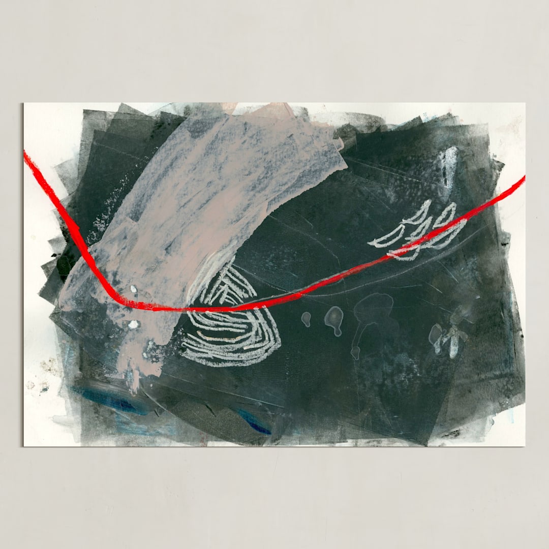 "I Need A Sign" - Art Print in charcoal teal by Lauren Packard - Unframed
