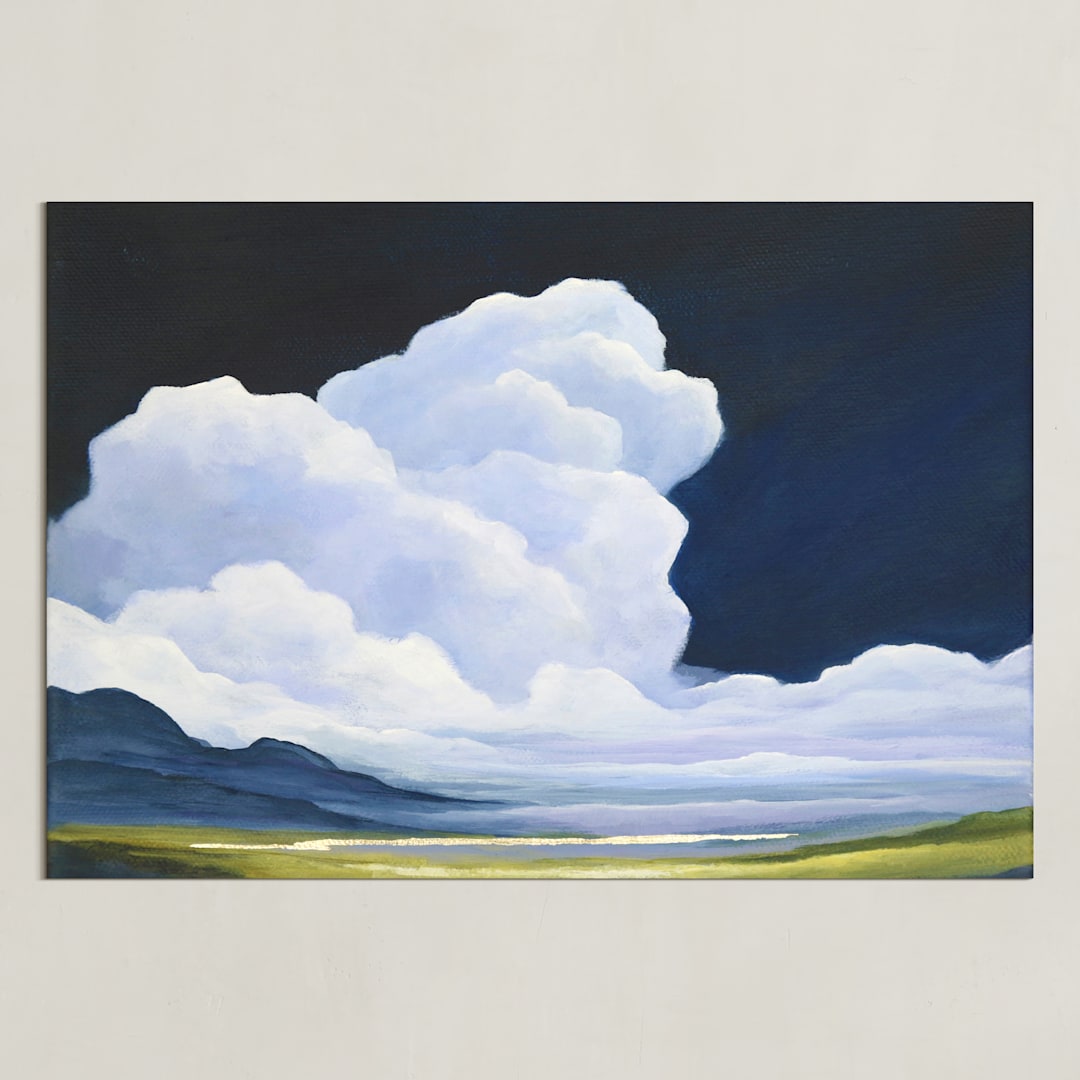 "Porcelain Sky" - Art Print in classic blue by Mya Bessette - Unframed