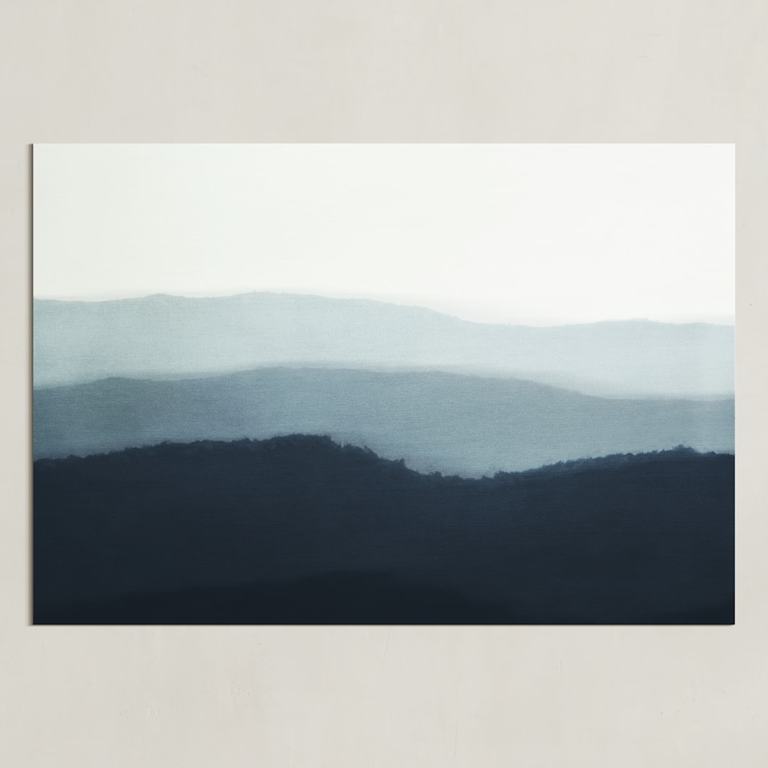 "Ridgeline" - Art Print in Indigo by Rebecca Rueth - Unframed