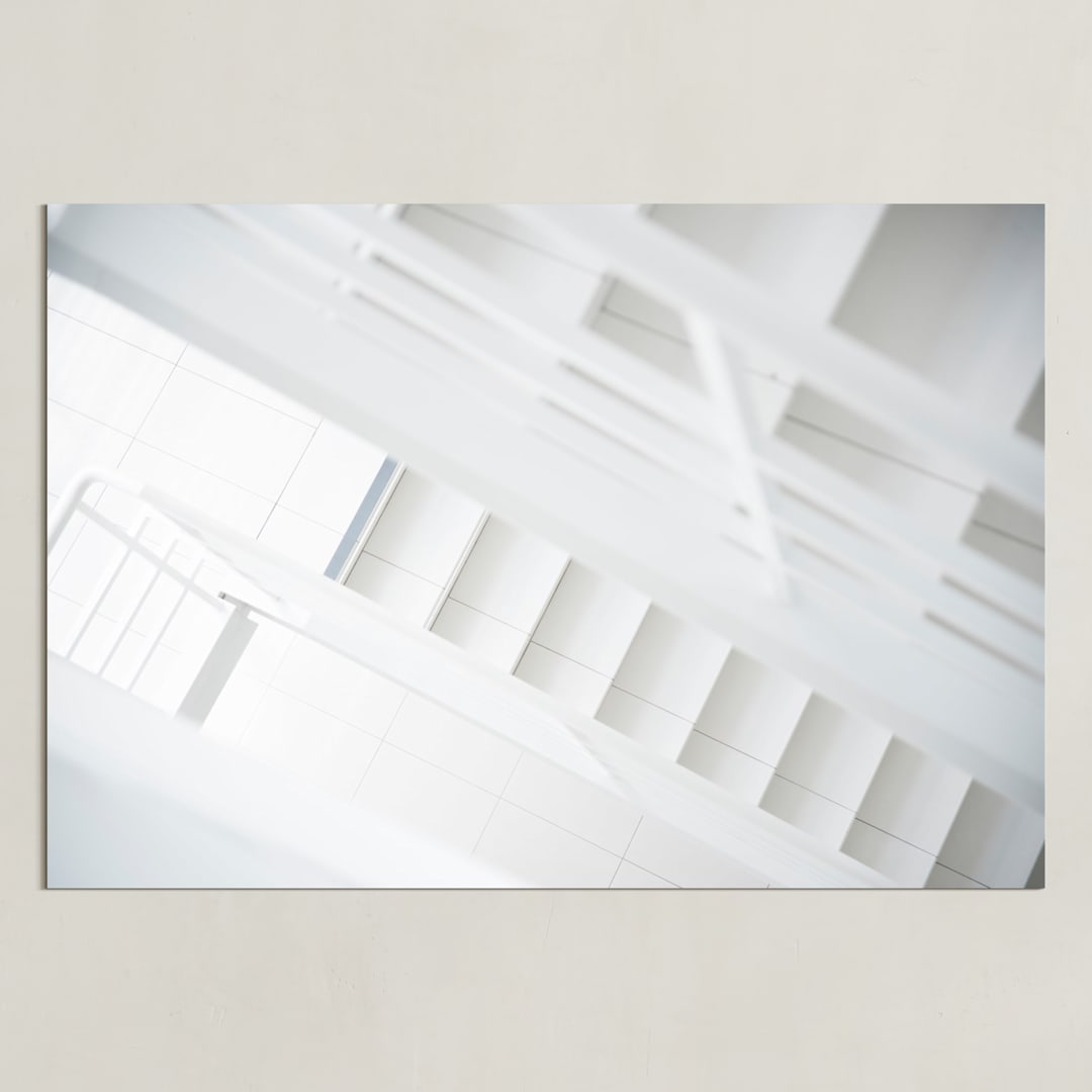 "Bright Stairway" - Art Print in White by Ilze Lucero - Unframed
