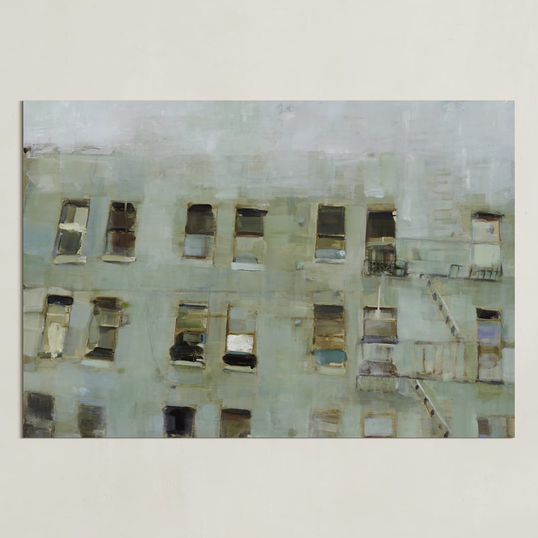 "Windows" - Art Print in grey by Hadas Tal - Unframed
