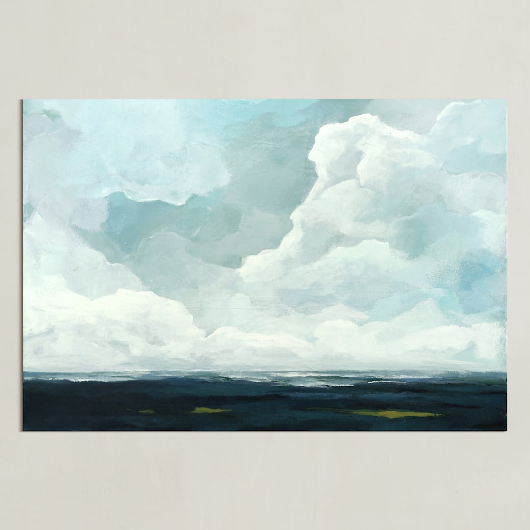 "Late in the Day" - Art Print in Slate Blue by Mya Bessette - Unframed