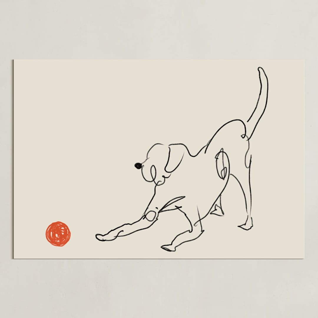 "Let's Play" - Art Print in Sand Beige by Adelyn T. - Unframed