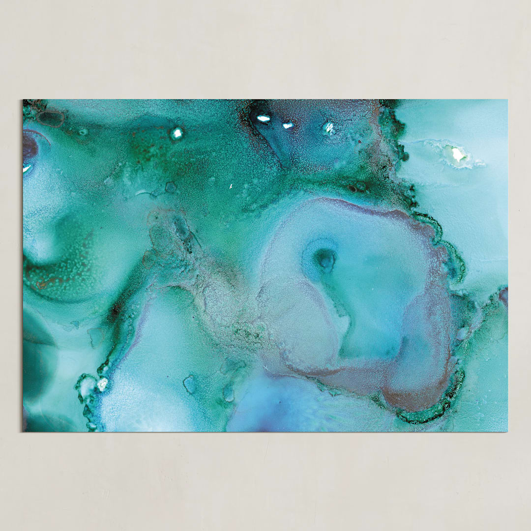 "Malachite Reinterpreted" - Art Print in blue by Leslie M Ward - Unframed