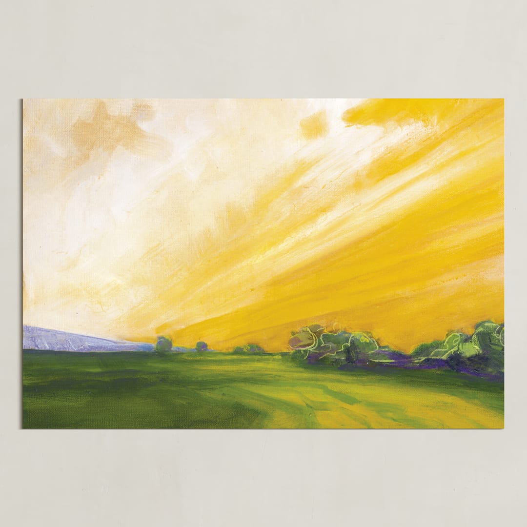 "Western Dawn" - Art Print in warm yellow by Stephanie Goos Johnson - Unframed