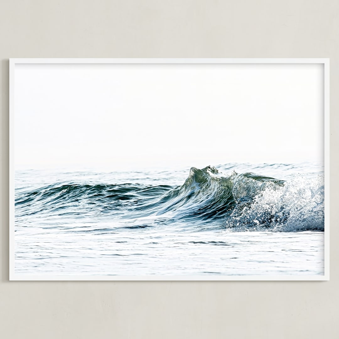 "Wave No. 1" - Art Print in Deep Sea by Deana Clement - Framed