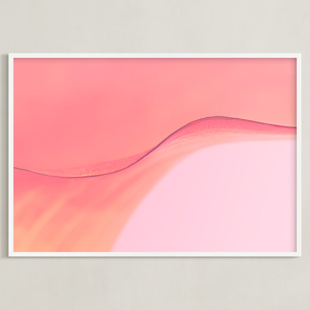"Lily on the Edge" - Art Print in Coral by Kate Dailey - Framed