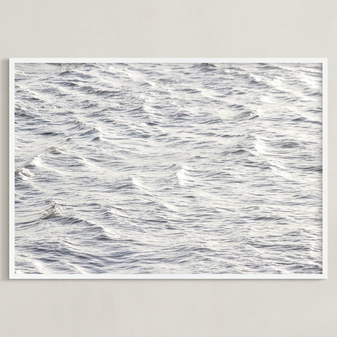 "Under the surface" - Art Print in Silver by Lisa Sundin - Framed