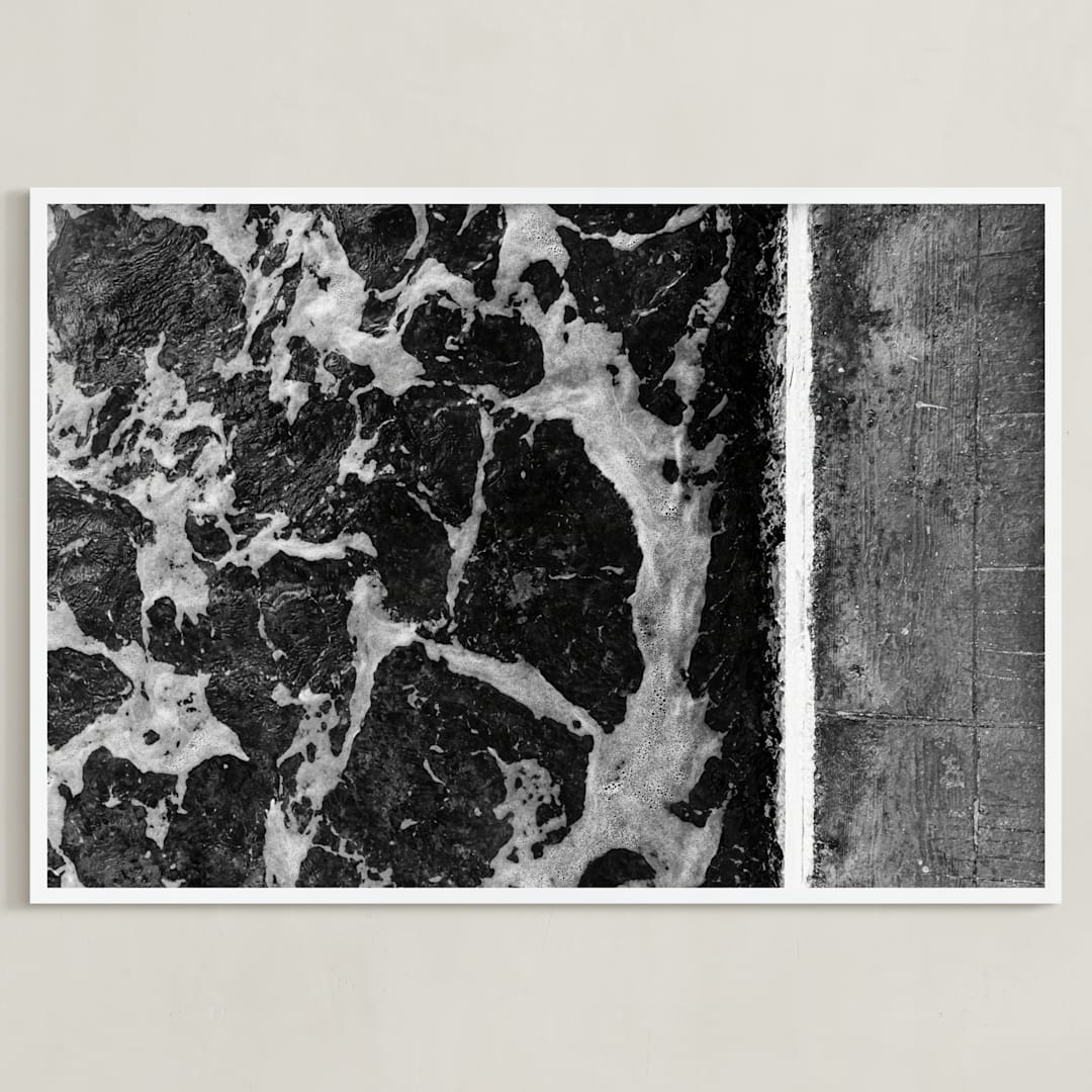 "Foam" - Art Print in Black & White by Stephanie Brown - Framed