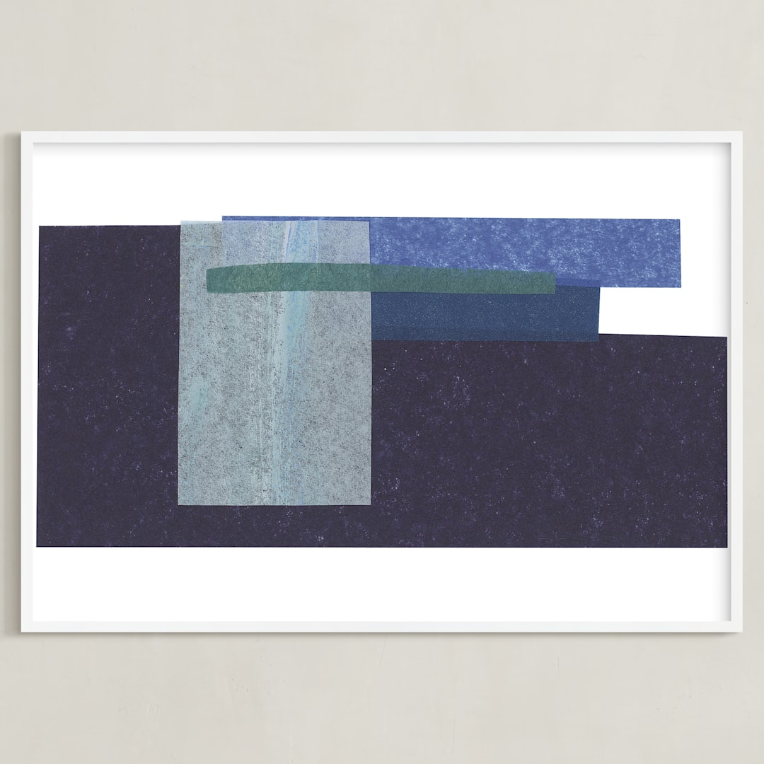 "Waves Crashing" - Art Print in Navy by Marissa Hodges - Framed