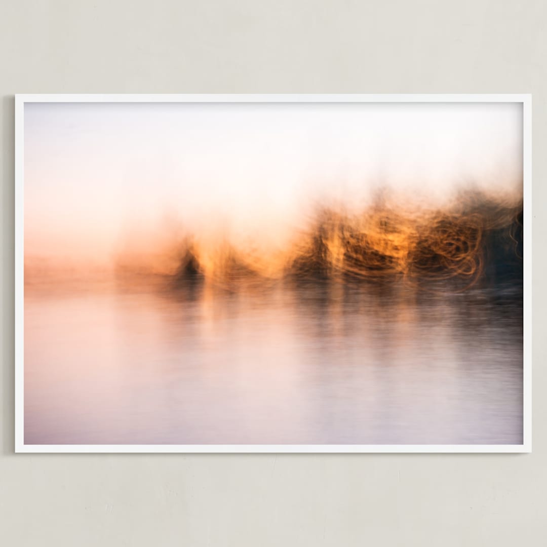 "Lake dreams" - Art Print in Warm Neutral by Jacquelyn Sloane Siklos - Framed