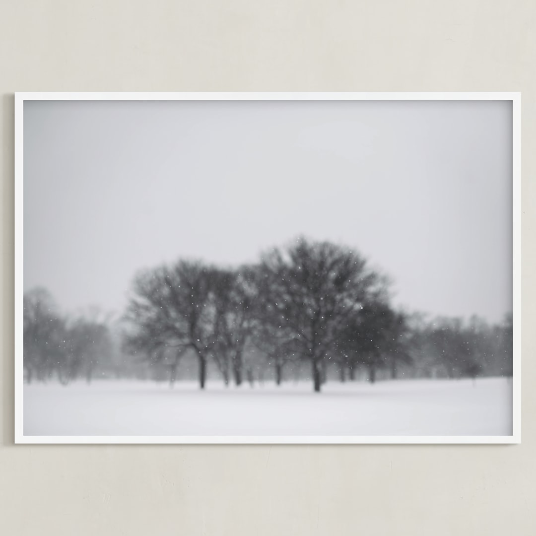 "Seeing Snow" - Art Print in Flurry by E Melko - Framed