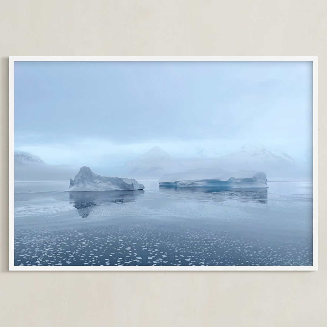 "Glacier" - Art Print in Ice by Nam Bourassa - Framed