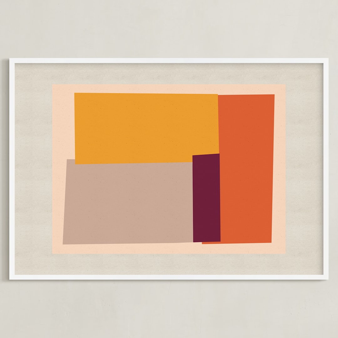 "Come And Stay With Me II" - Art Print in Albers Orange by Alain Castoriano - Framed